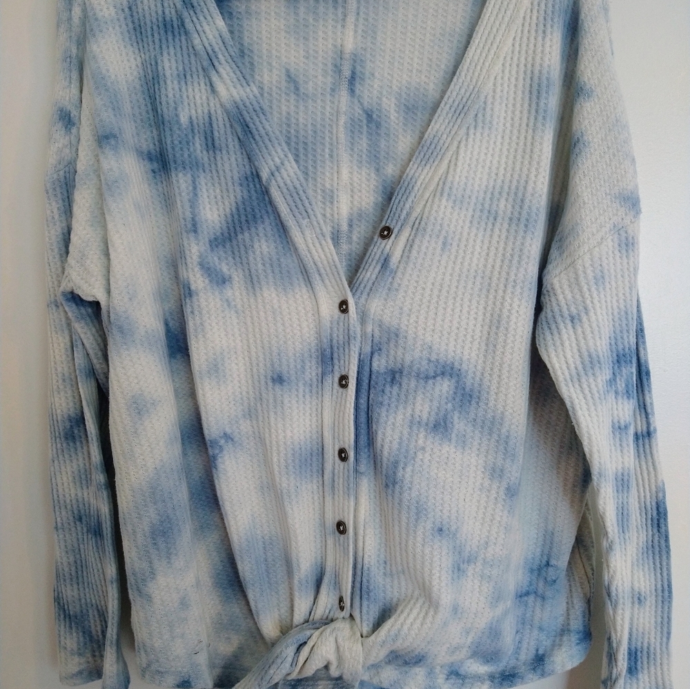 Button up waffle shirt